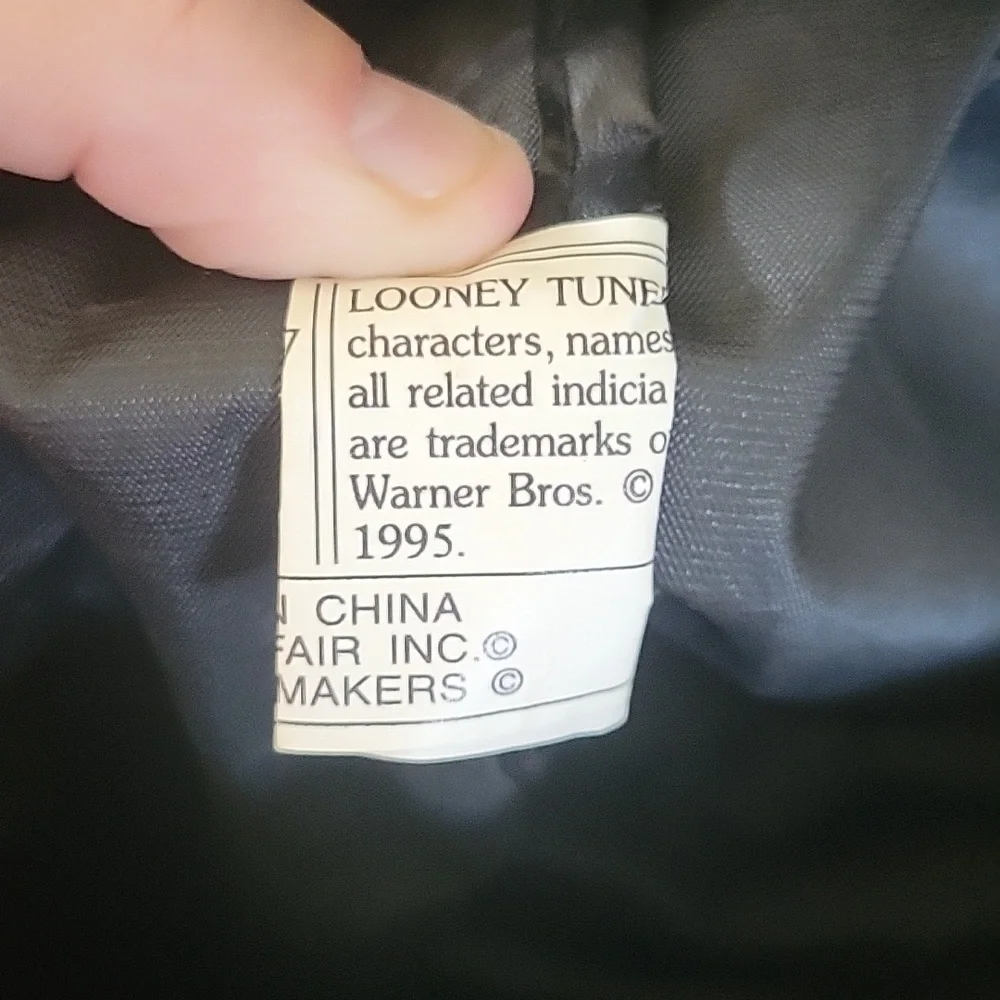 Vintage Looney Tunes Registered Trademark 1995 Backpack Bugs Bunny Taz Sylvester